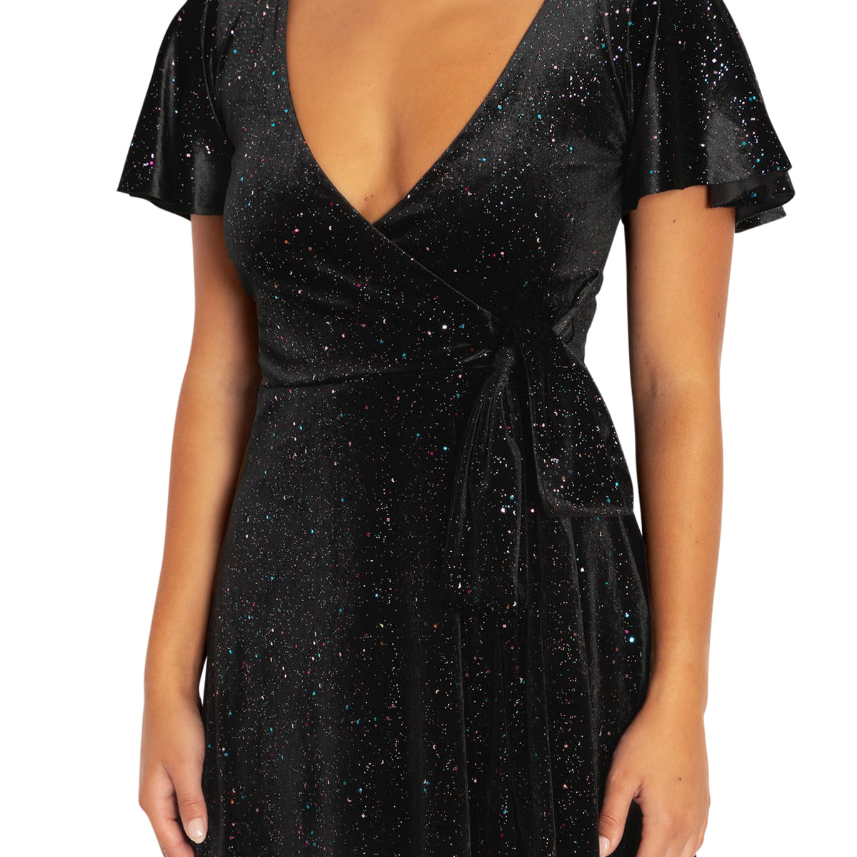 black wrap glitter dress All That Glitters Velvet Midaxi Formal Party Gowns