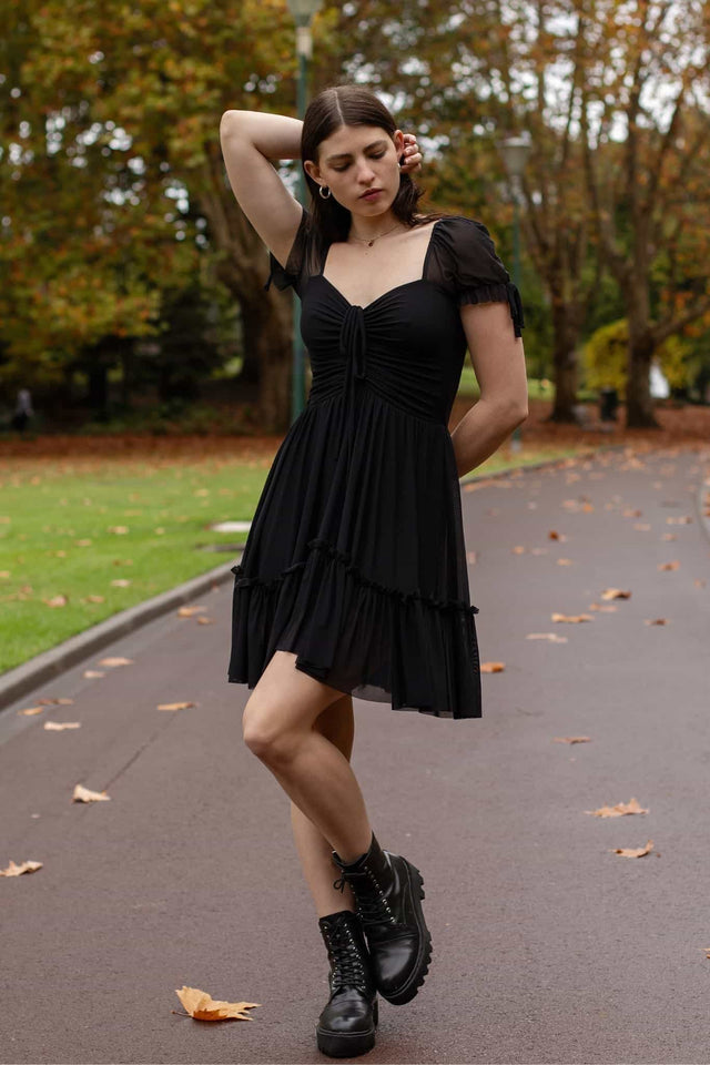 Black Short Tea Party Dress