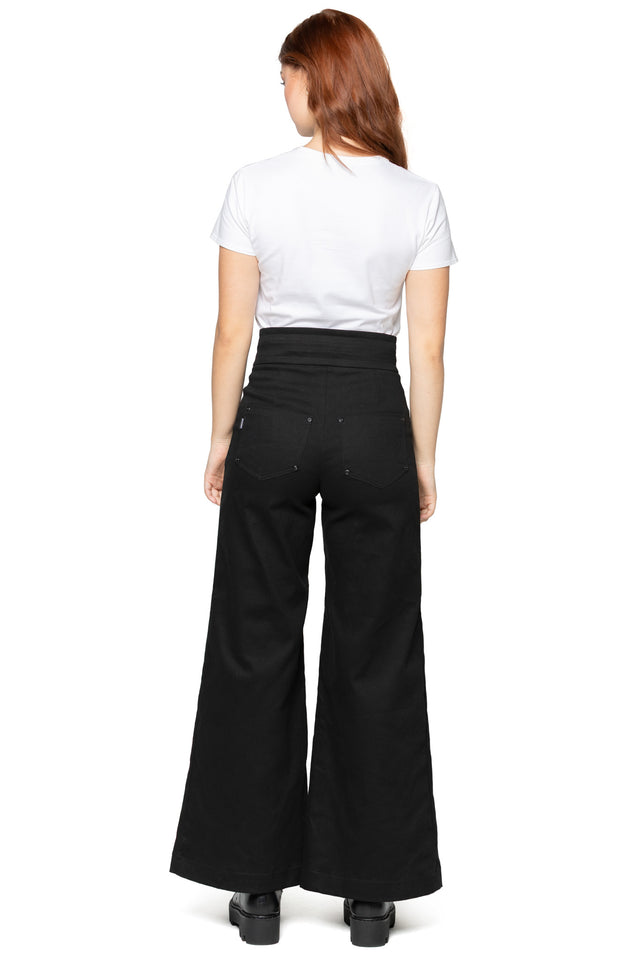 Black Sweeper Wide Leg Pants