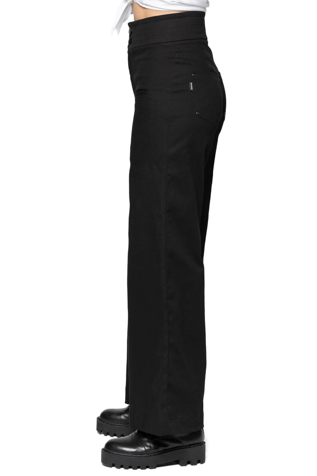 Black Sweeper Wide Leg Pants