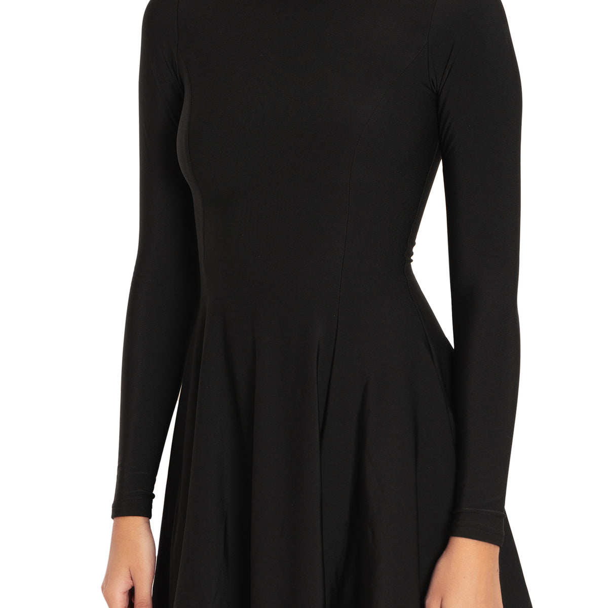 Warm Black Long Sleeve Evil Mini Skater Dress – BlackMilk Clothing