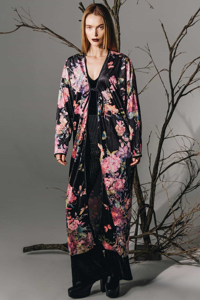 Bombyx Mori Midaxi Velvet Kimono