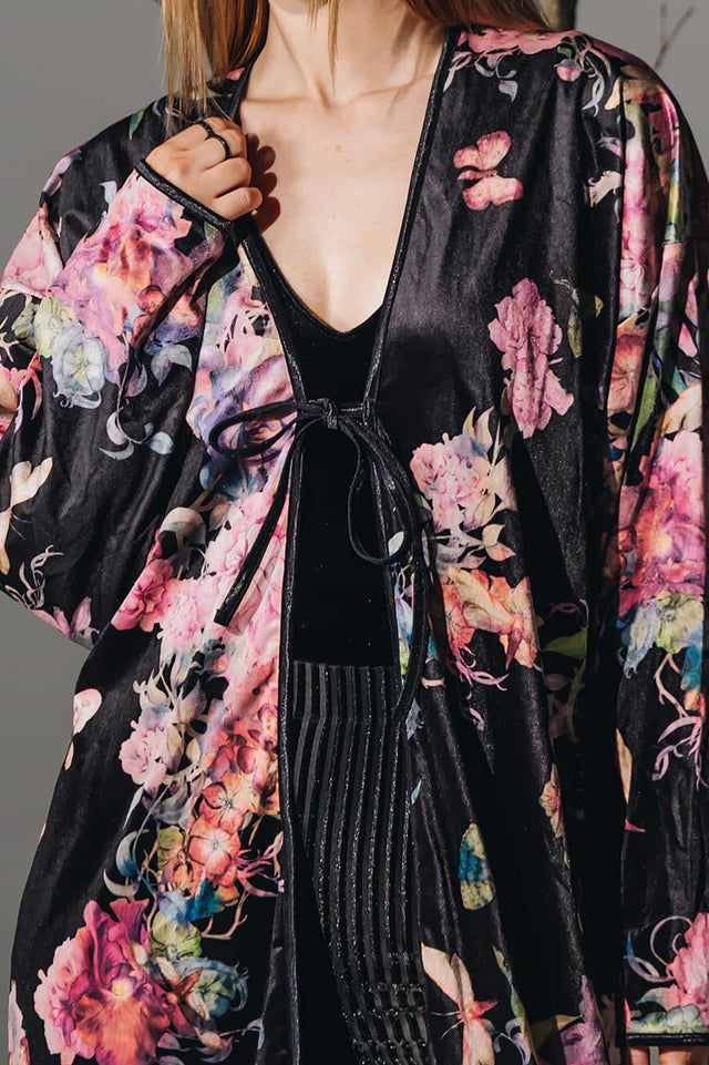 Bombyx Mori Midaxi Velvet Kimono