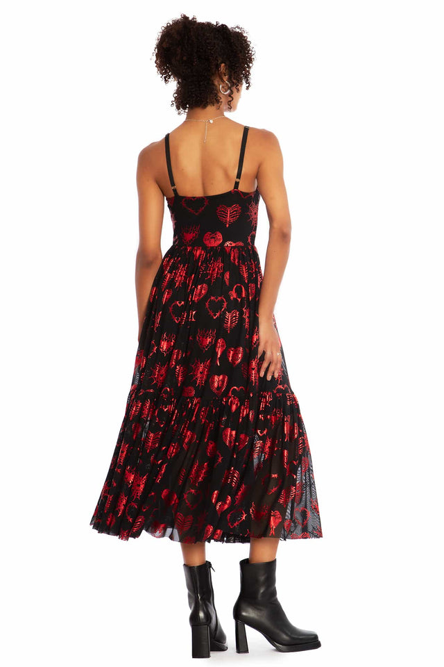 Broken Hearts Sheer Midaxi Dress