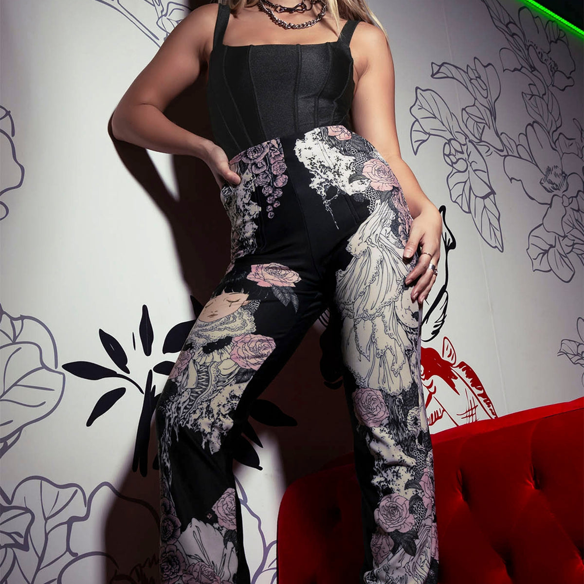 Burial Games High Waisted Straight Leg Pants