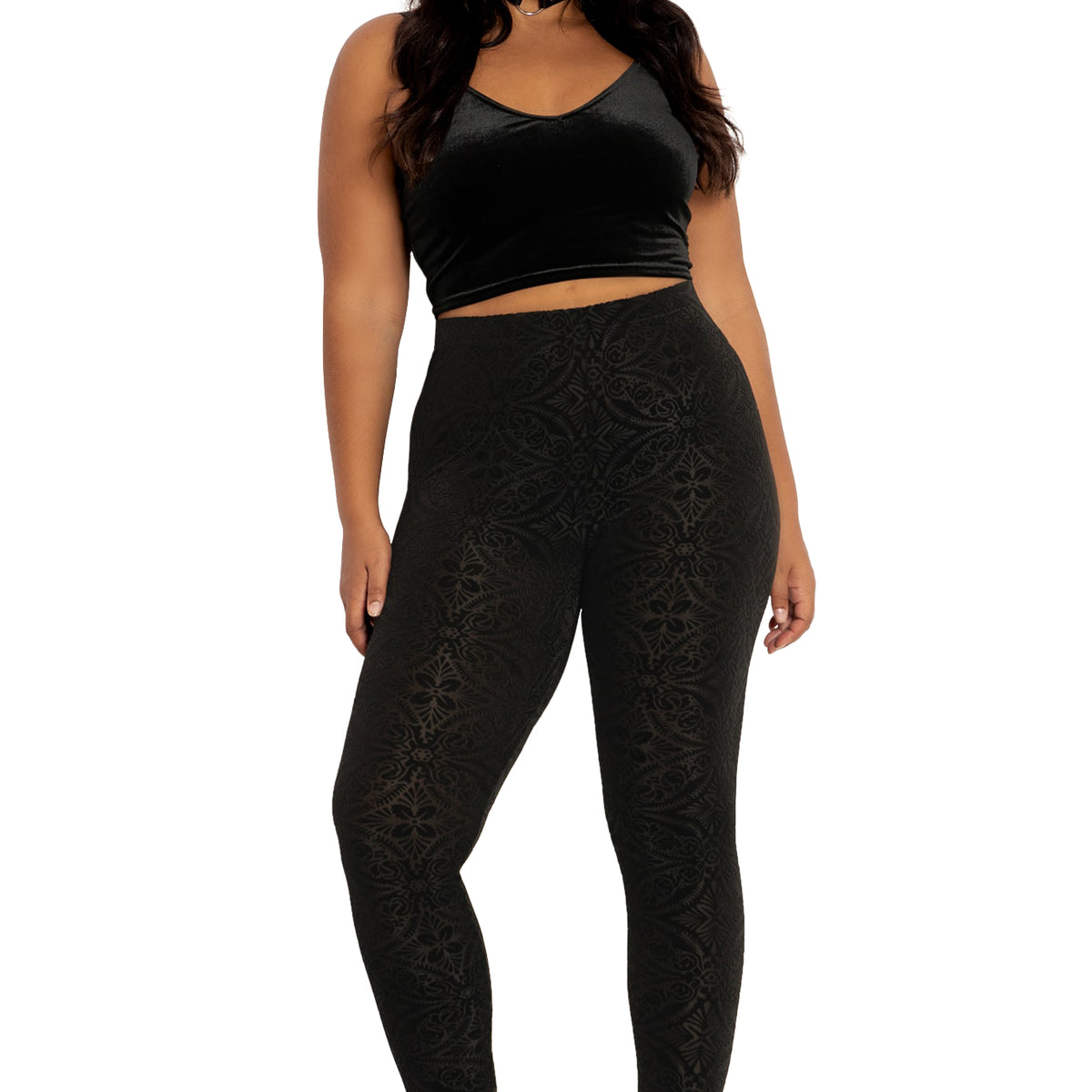 Burned Velvet High Waisted Leggings – BlackMilk Clothing