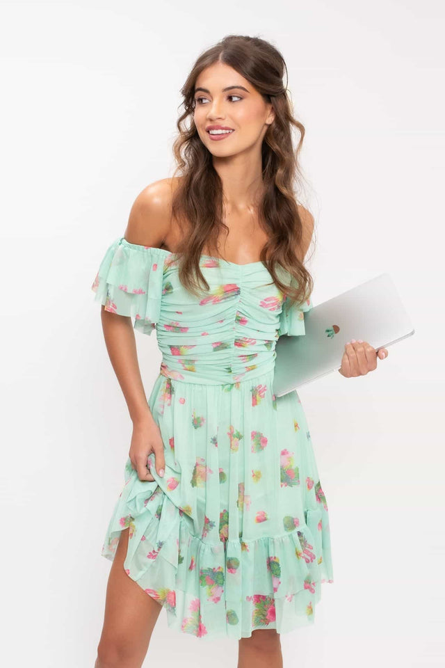 Cacti Sweetheart Longline Dress