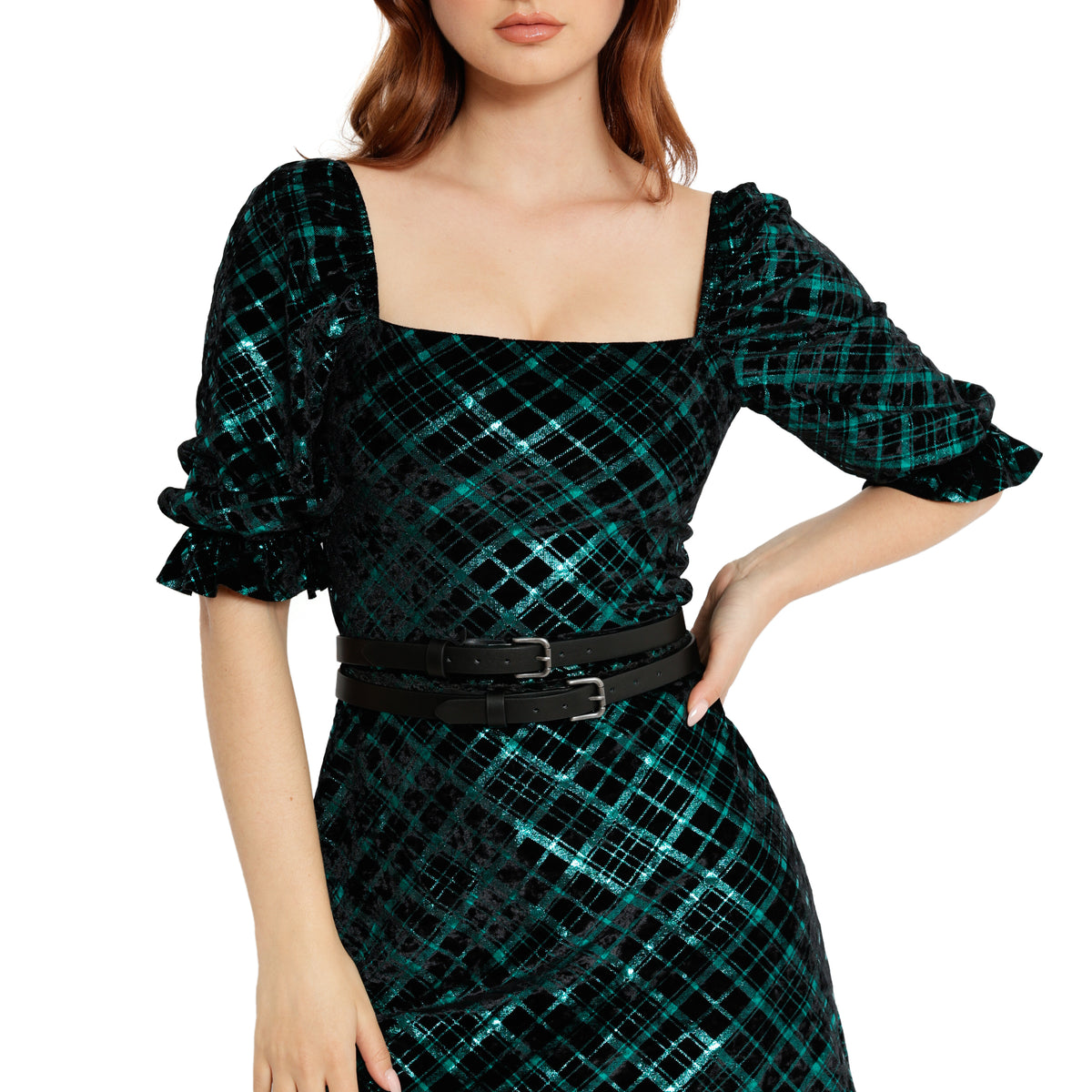 BlackMilk | Check It Twice Green Foil Dress | Green | S BlackMilk | Check It Twice Green Foil Dress | Green | S