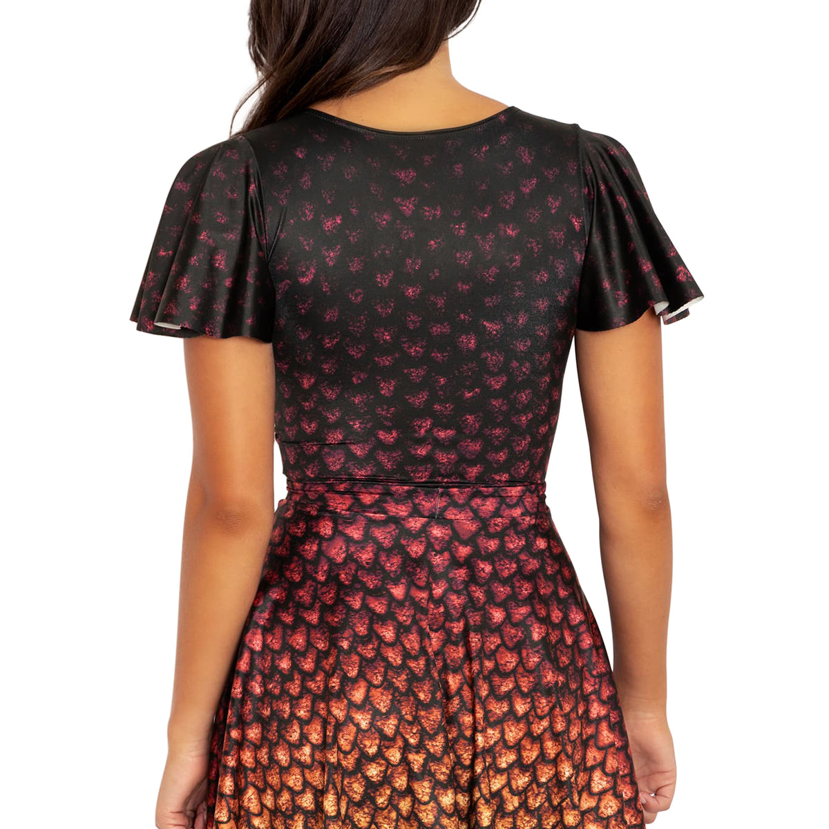open lace back dress Chinese Red Dress with Dragons main image 1