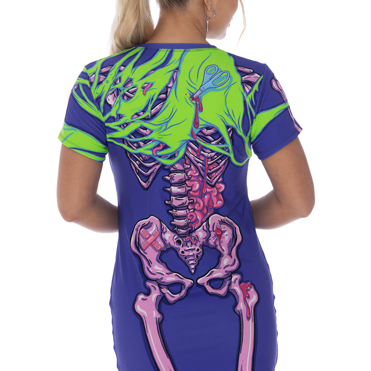 Electro-Necrosis Tee Dress - Limited BlackMilk Clothing Electro-Necrosis Tee Dress - Limited BlackMilk Clothing