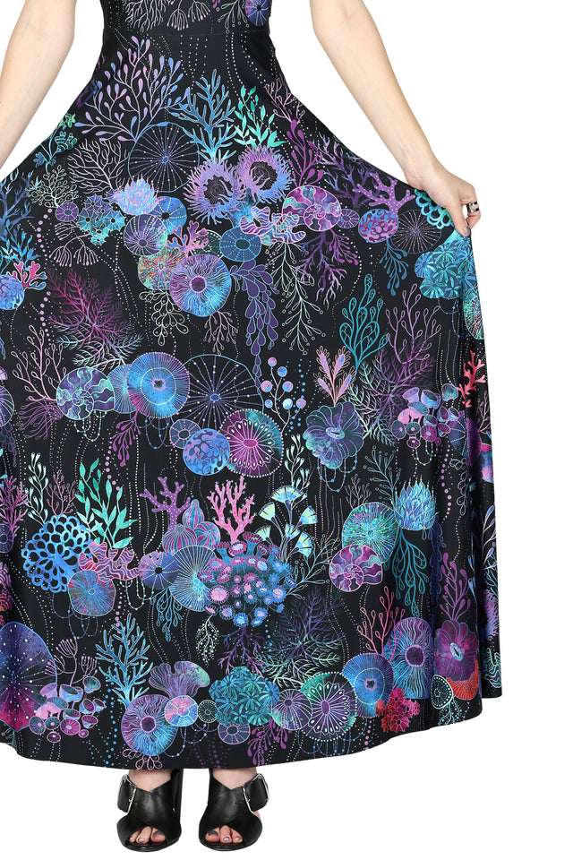 Floral Coral Princess Maxi Dress