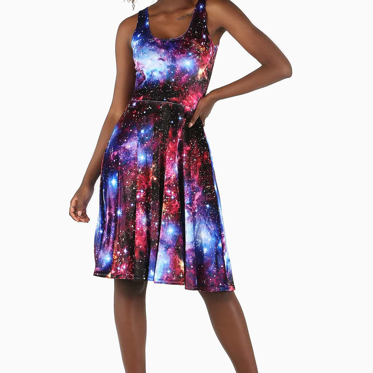 Galaxy Amethyst Velvet Pocket Midi Dress - Limited BlackMilk Clothing Galaxy Amethyst Velvet Pocket Midi Dress - Limited BlackMilk Clothing