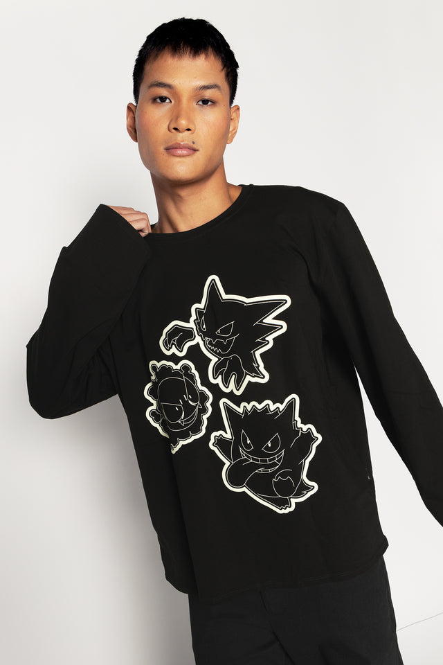 Gastly Evolution Long Sleeve Oversized Boyfriend Tee