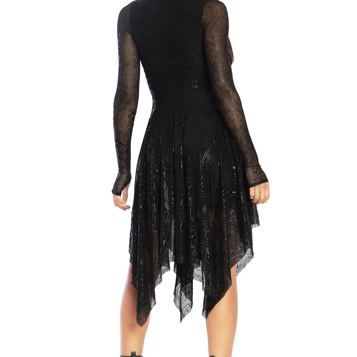 Good Charms Long Sleeve Handkerchief Dress - Limited  BlackMilk Clothing