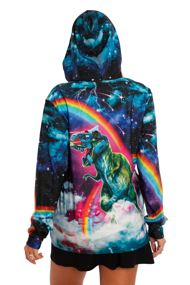 BlackMilk Hell Yeah Hoodie Sweater with 'Hell Yeah' graphic on back hood, oversized black hoodie from the BlackMilk Birthday Collection