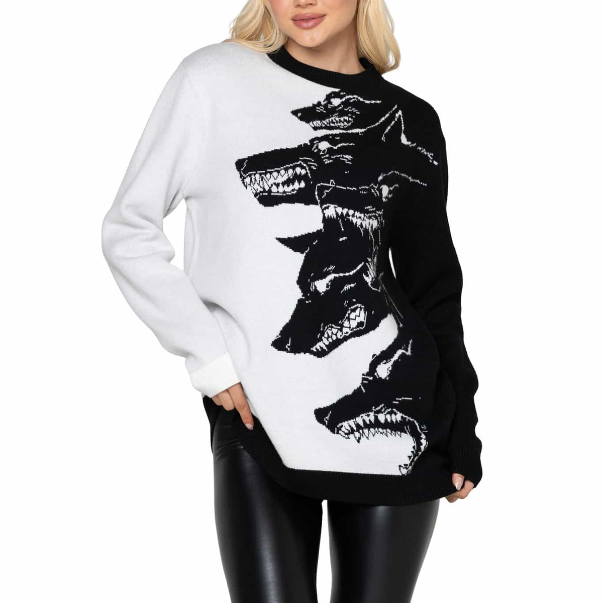 Hungry Wolves Oversized Knit Sweater