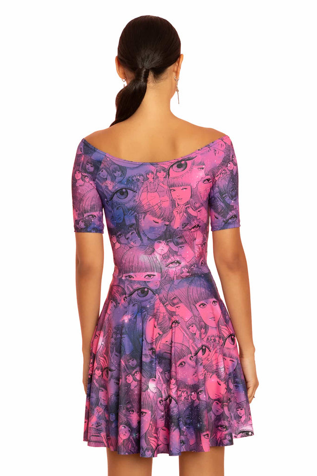 Venus In The Blind Spot Off The Shoulder Skater Dress
