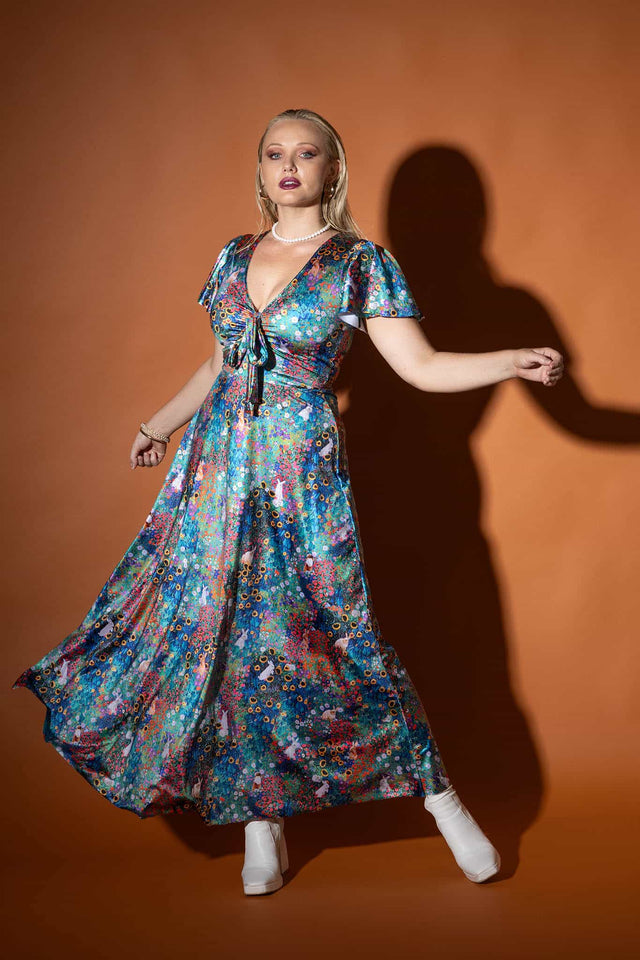 Klimt Collage Bunnies Rio Maxi Dress