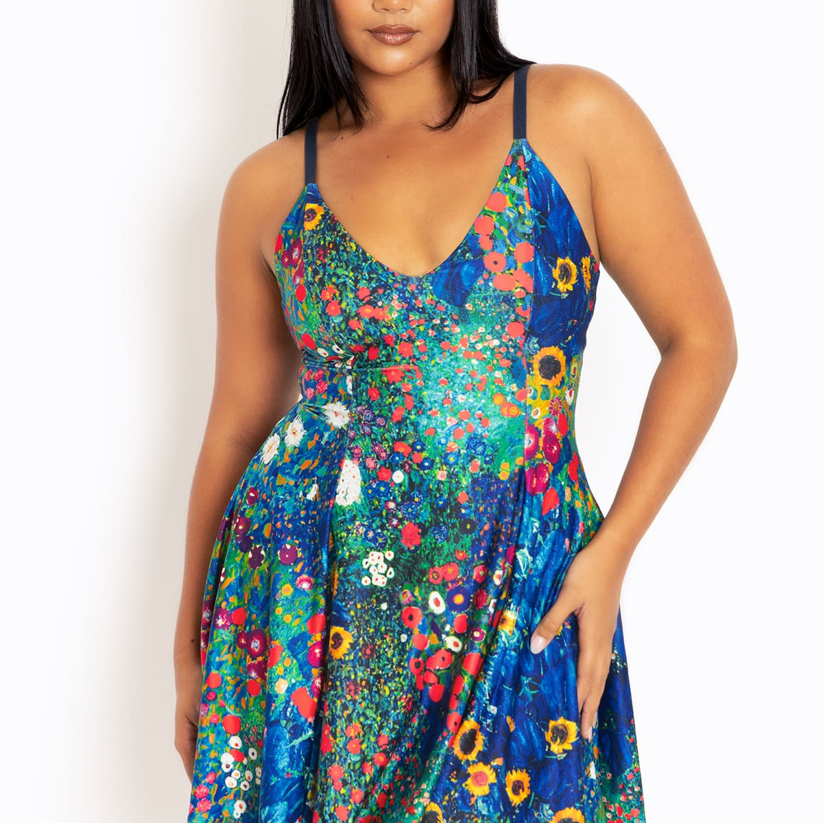 Klimt Collage Mini Strappy Dress