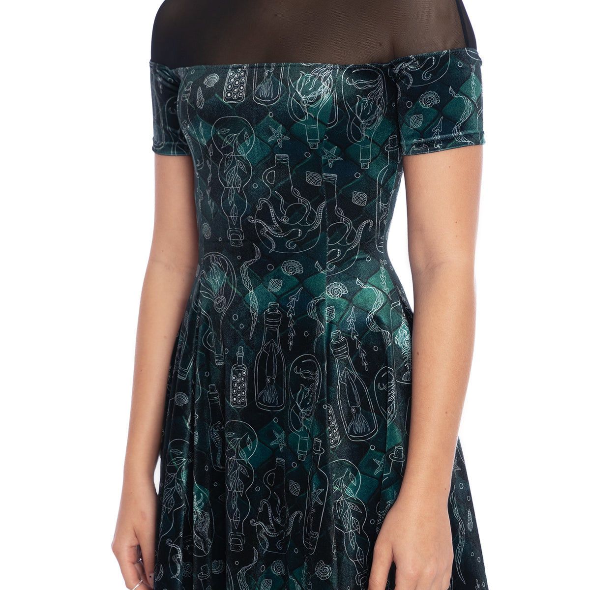 black milk mermaid dress Mermaid's Grotto Sheer Splice Evil Tee Dress