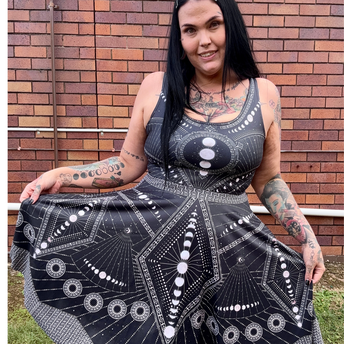 Moon Phases Scoop Longline Dress – BlackMilk Clothing