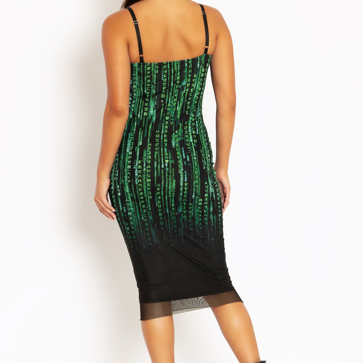 Matrix Code Sheer Bodycon Slip Dress