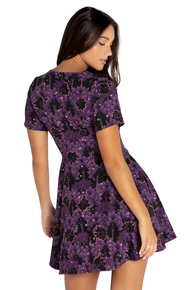 BlackMilk Clothing x Pokemon - Pokemon Ghost type Forest Skater Dress - Pokémon Merchandise - Collaboration apparel - Licenced.