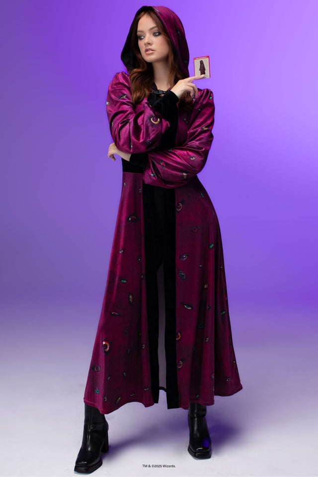 Robe of Eyes Hooded Maxi Jacket