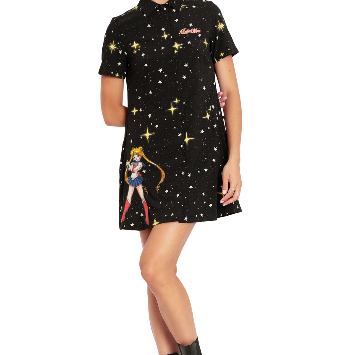 DROP SHOULDER FLARED DRESS GUARDIANS OF THE SUN