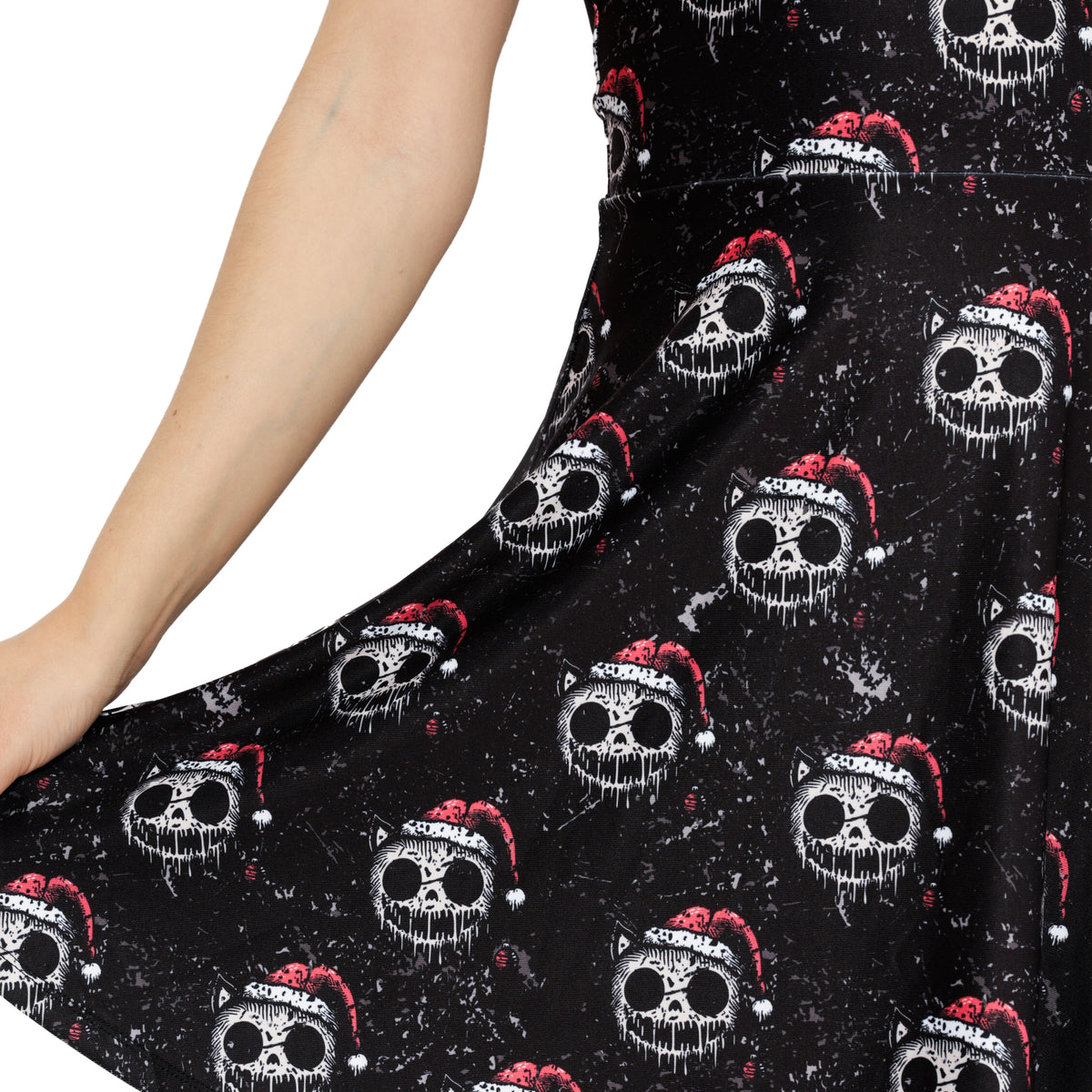christmas skull dress Gothic Christmas Holly Fruit Skull Galaxy Star Print Crisscross Straps Rgothic