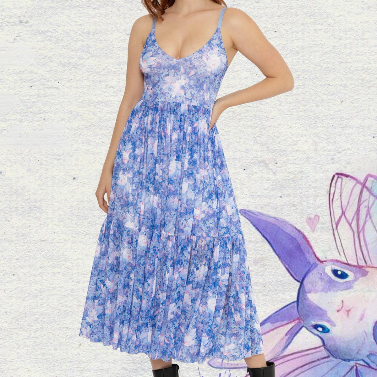 Skvader Among The Flowers Sheer Midaxi Dress - Limited