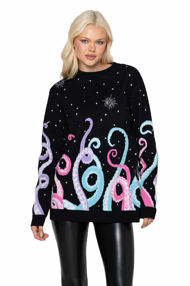 Space Tentacles Oversized Knit Sweater