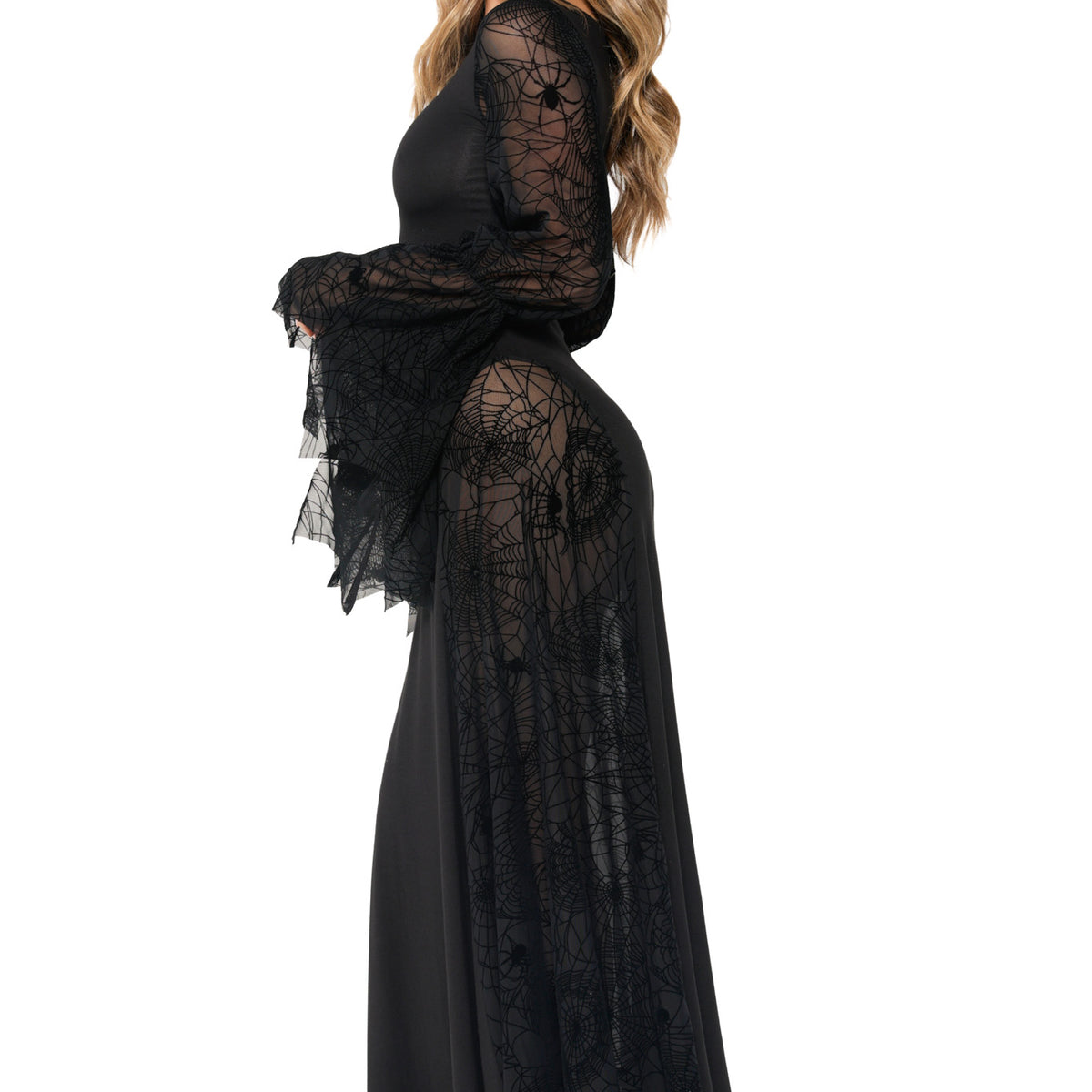 spider web lace dress Women's Halloween Party Lolita Mini Dress Lace Spider Web Gothic Dresses Costume