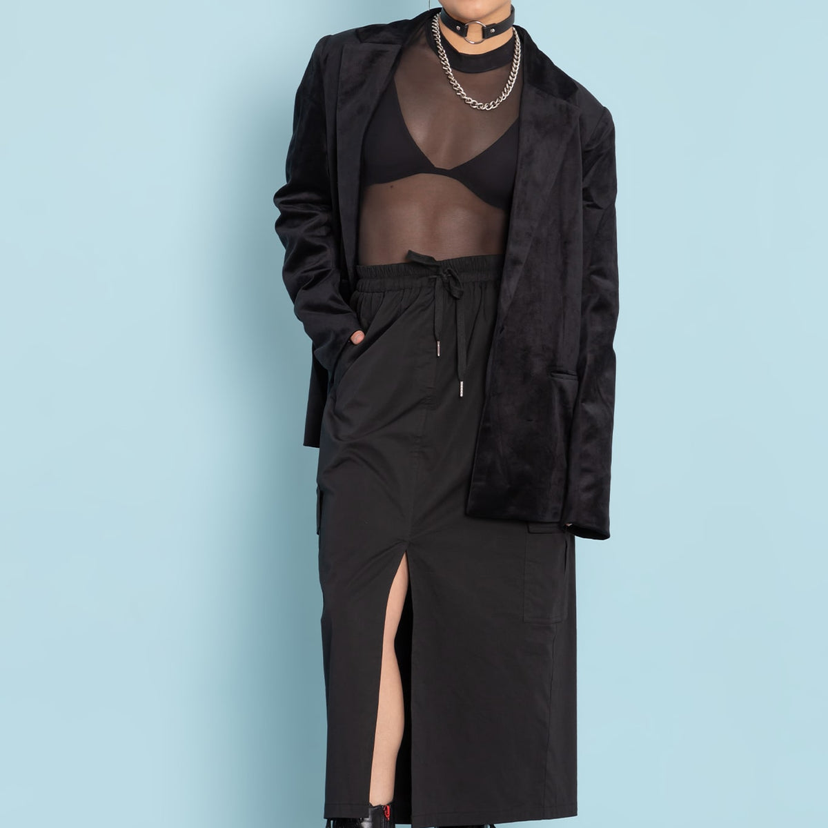 Carly Cargo Skirt in Black 1X