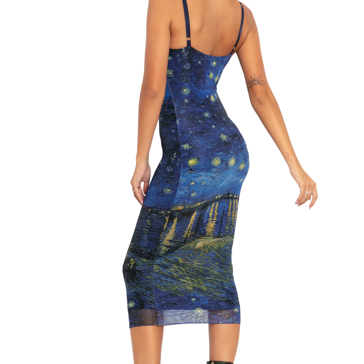 Starry Night Over The Rhône Sheer Bodycon Slip Dress – BlackMilk Clothing