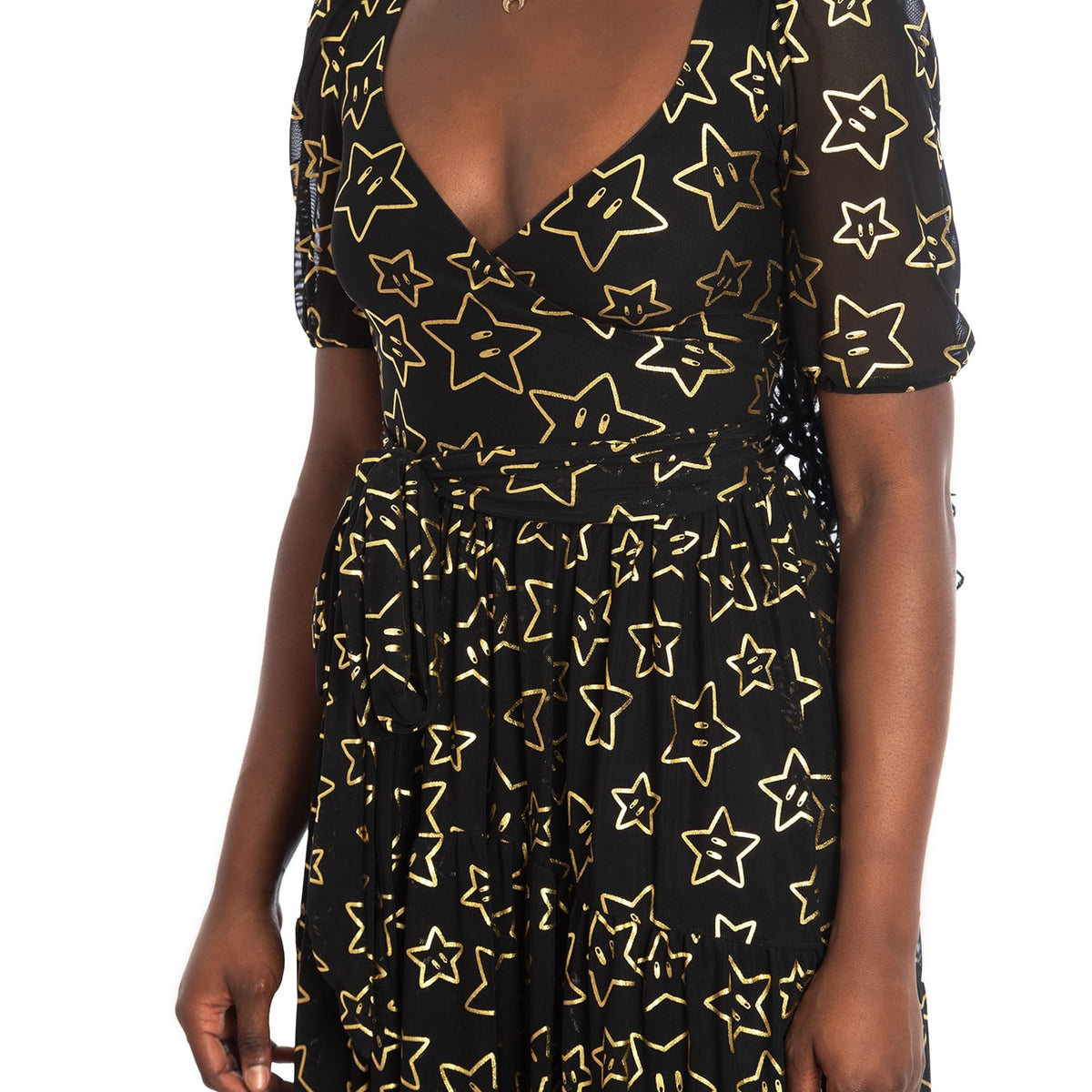Super Stars Wrap Midaxi Dress - Limited BlackMilk Clothing Super Stars Wrap Midaxi Dress - Limited BlackMilk Clothing