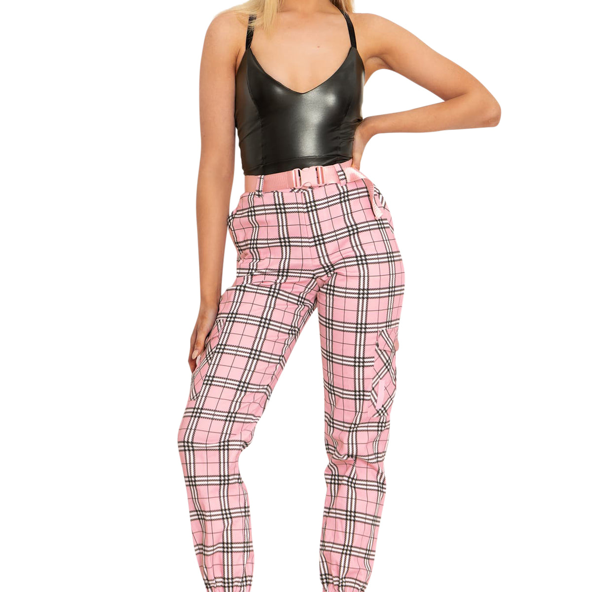Tartan Baby Pink Cargo Pants Limited – BlackMilk Clothing