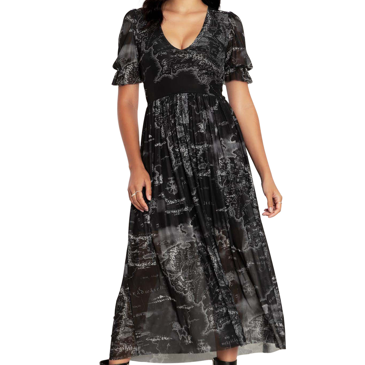 Middle-earth Map Black Stellar Dress – BlackMilk Clothing