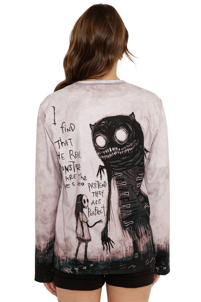 The Real Monsters Long Sleeve Boyfriend Tee