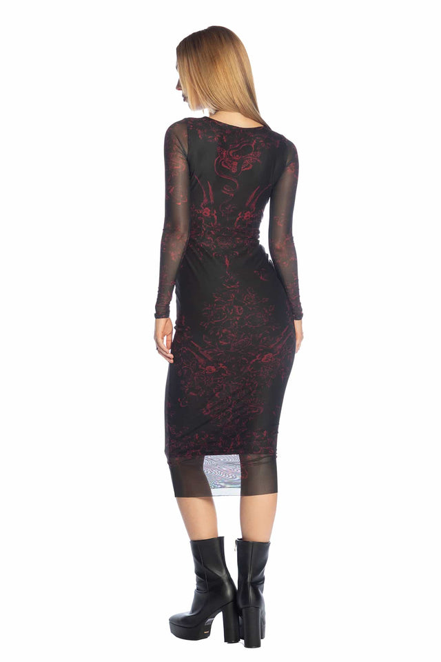 Venom Veil Long Sleeve Bodycon Dress