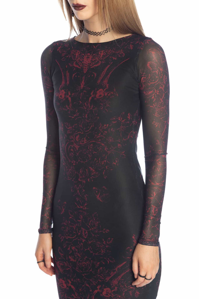 Venom Veil Long Sleeve Bodycon Dress