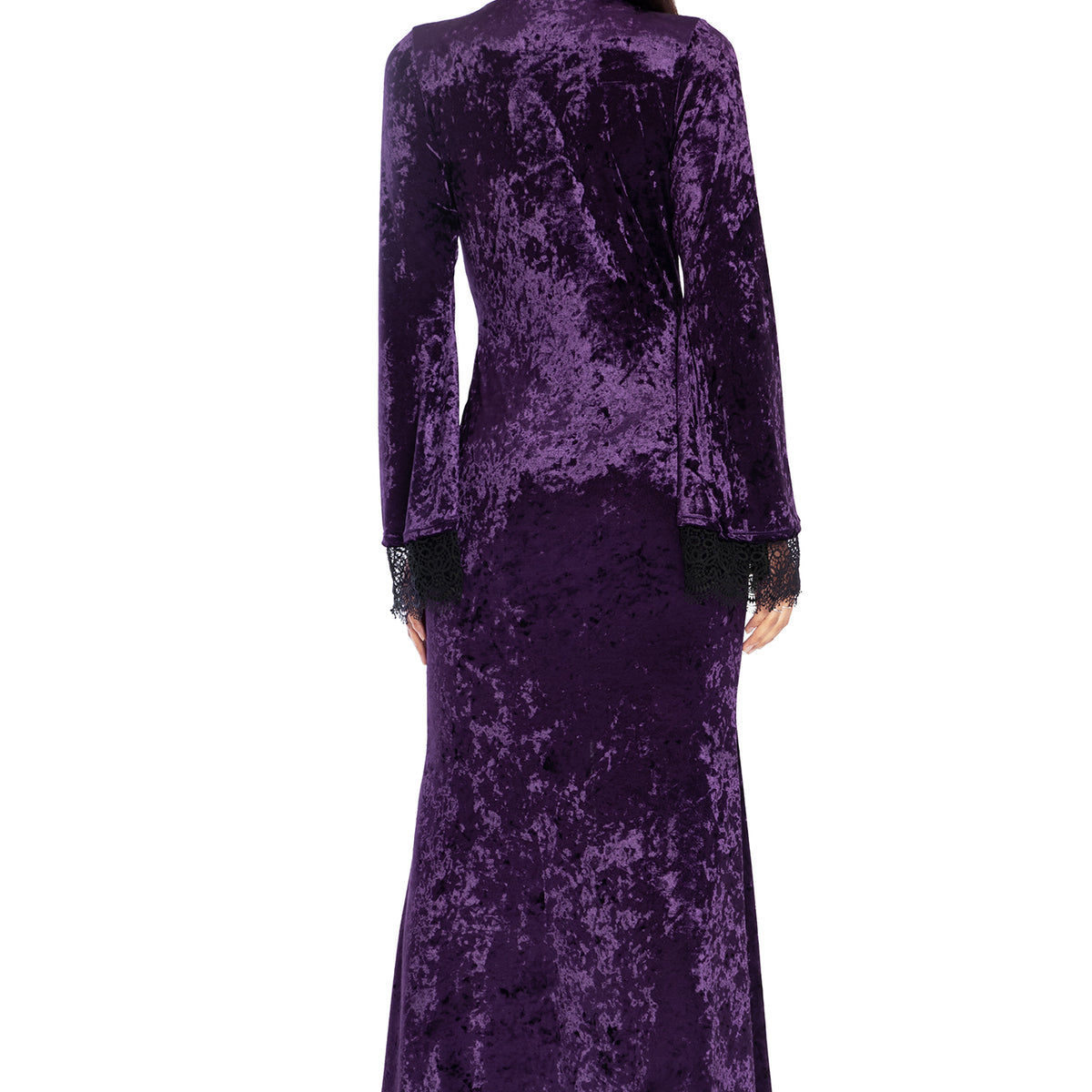 Wiccan Crushed Velvet Split Front Maxi Dress - Limited BlackMilk Clothing Wiccan Crushed Velvet Split Front Maxi Dress - Limited BlackMilk Clothing