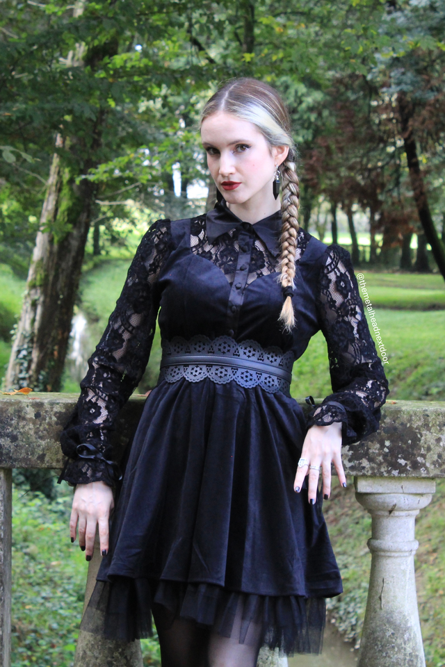 Black Swan Long Puff Sleeve Dress