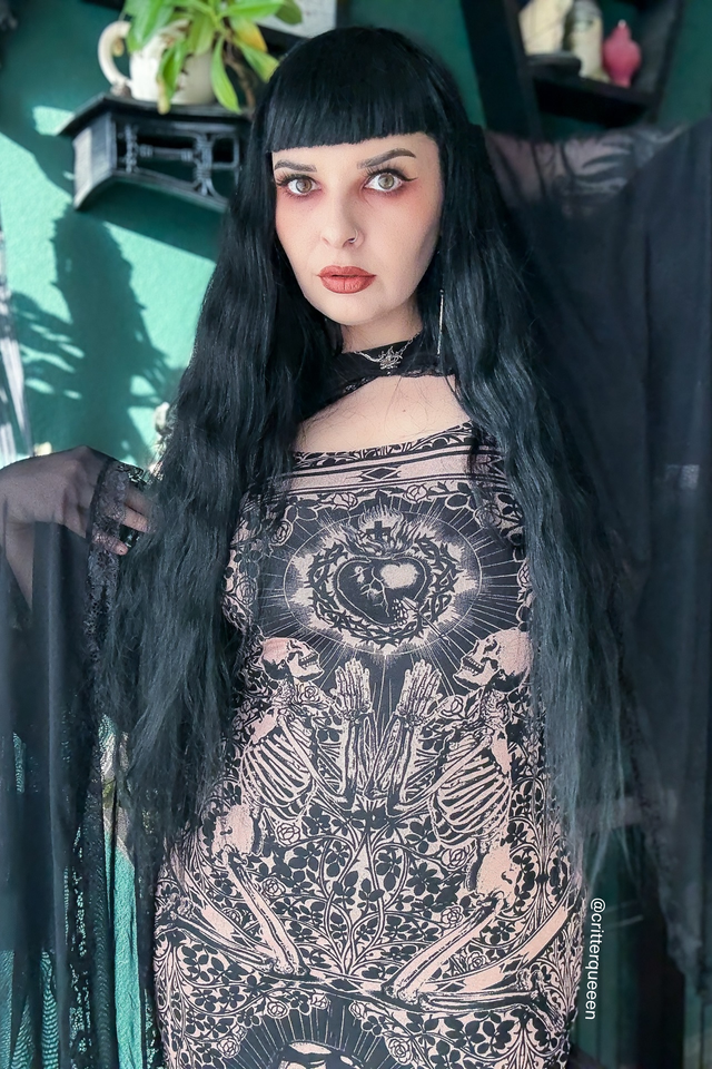 Blood Sacrifice Beige Sheer Bodycon Slip Dress