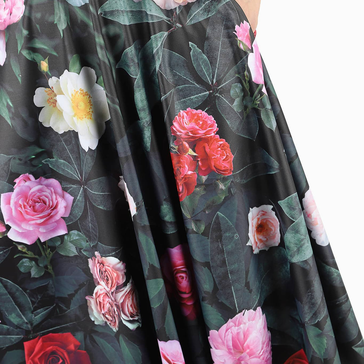 princess polly baby blue dress Elegant Black Satin Girls' Party Dress with 3D Pink Flower – Inayah Fashion main image 1