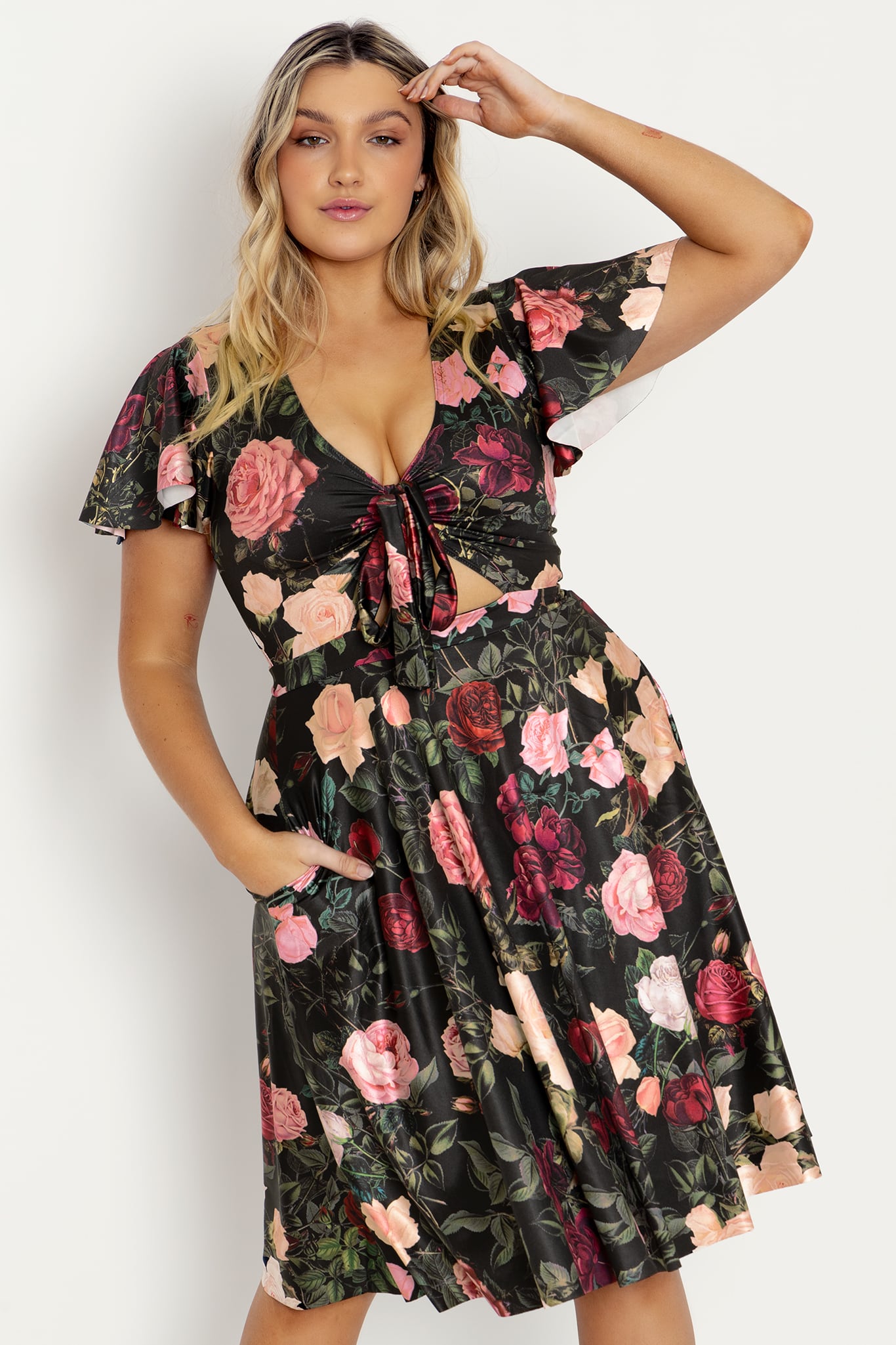 Dark Roses Rio Midi Dress - Limited – BlackMilk Clothing