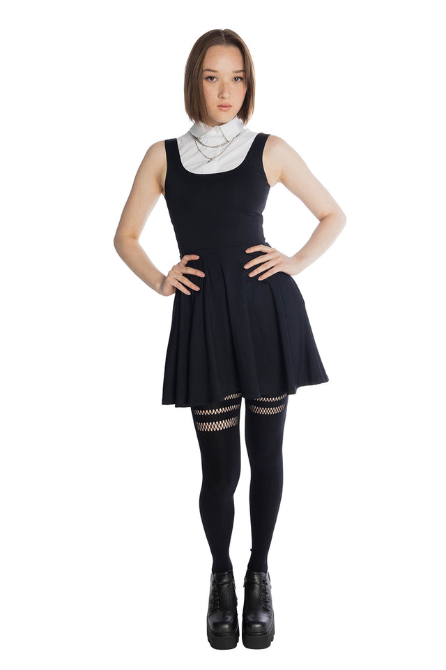 Matte Black Tank Mini Skater Dress