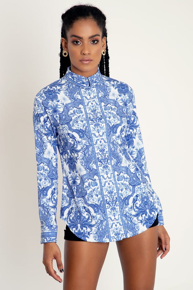 Chinoiserie Long Sleeve Business Time Shirt