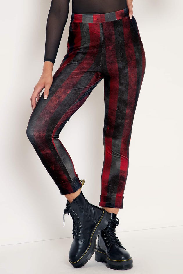 Decayed Stripes Cuffed Pants