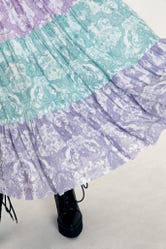 Chinoiserie Pastel Tier Midaxi Skirt